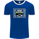 TV Test Pattern as Worn by Mens Ringer T-Shirt FotL Royal Blue/White