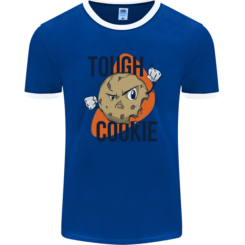 A Tough Cookie MMA Mixed Martial Arts Funny Mens Ringer T-Shirt FotL Royal Blue/White