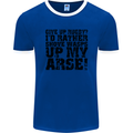 Give up Rugby? Union League Player Funny Mens Ringer T-Shirt FotL Royal Blue/White
