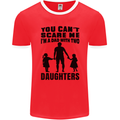 Dad With Two Daughters Funny Fathers Day Mens Ringer T-Shirt FotL Red/White