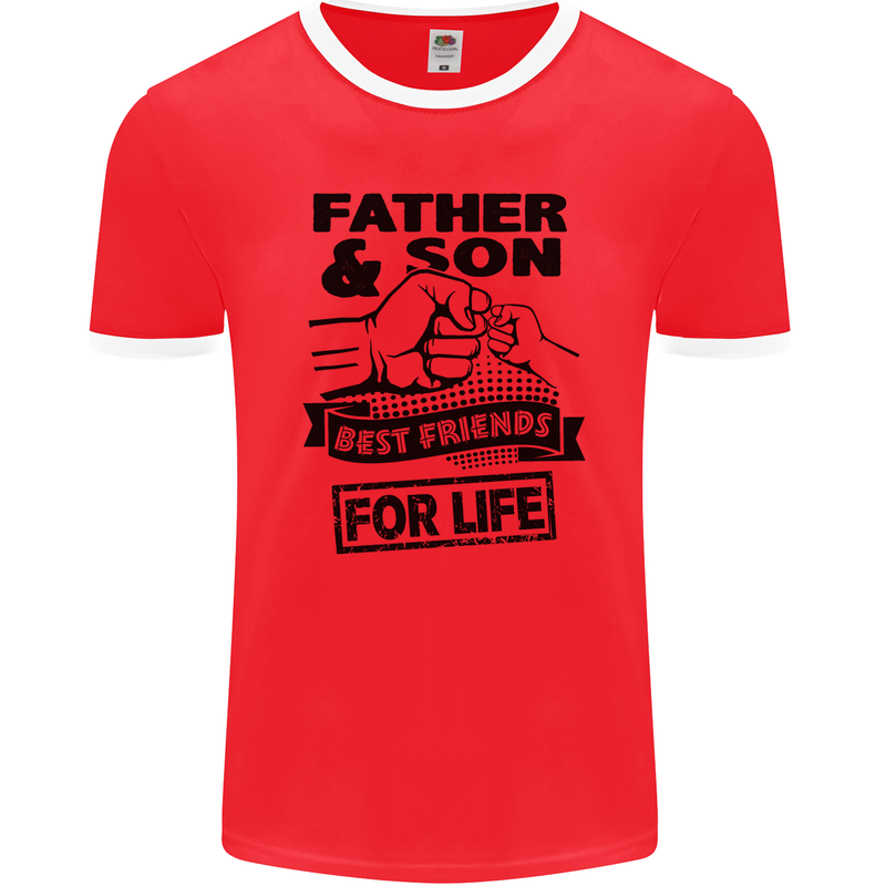 Father & Son Best Friends for Life Mens Ringer T-Shirt FotL Red/White