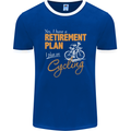 Cycling Retirement Plan Cyclist Funny Mens Ringer T-Shirt FotL Royal Blue/White