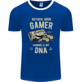 Natural Born Gamer Funny Gaming Mens Ringer T-Shirt FotL Royal Blue/White