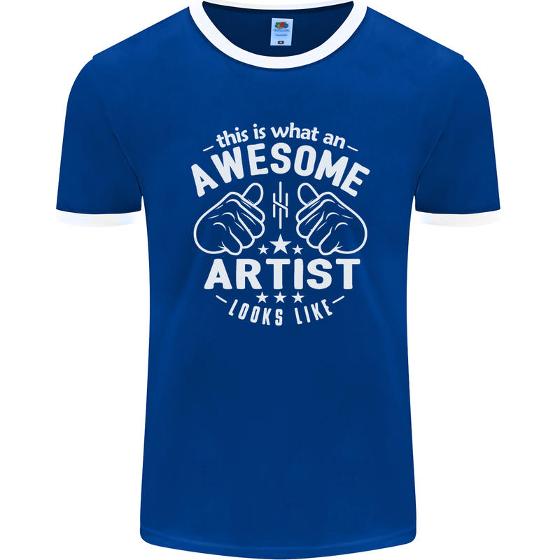 This Is What an Awesome Artist Looks Like Mens Ringer T-Shirt FotL Royal Blue/White