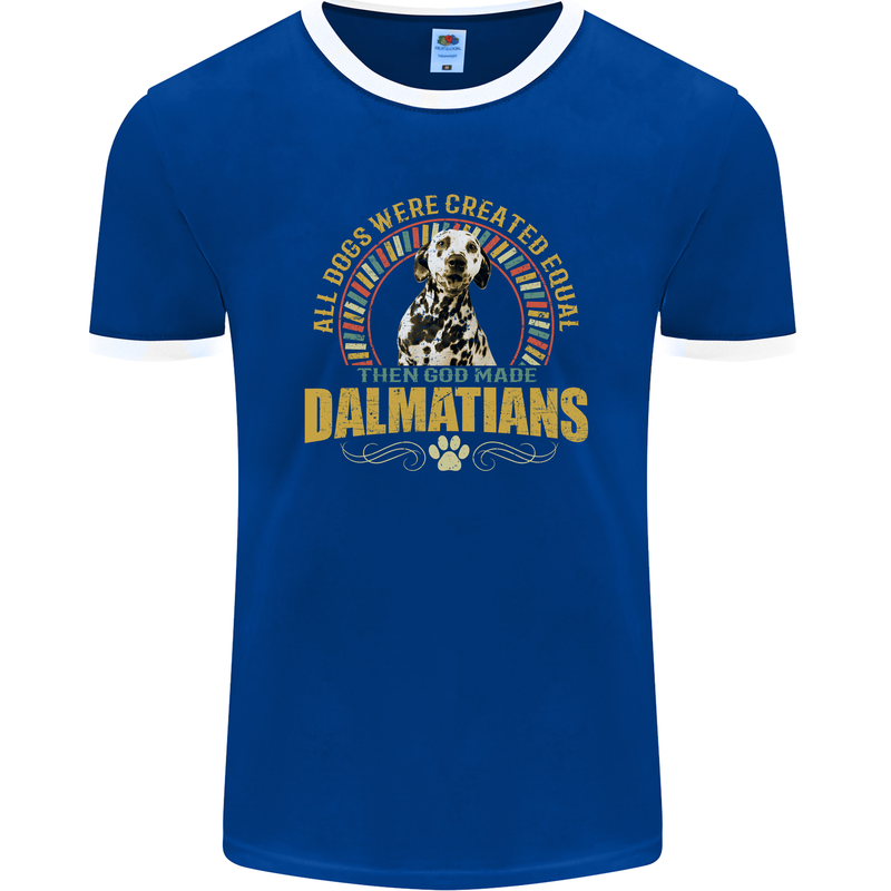 A Dalmatian Dog Mens Ringer T-Shirt FotL Royal Blue/White