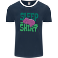 Hippo Sleep Shirt Sleeping Pajamas Mens Ringer T-Shirt FotL Navy Blue/White