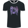 Electric Guitar Wings Guitarist Acoustic Mens Ringer T-Shirt FotL Black/White