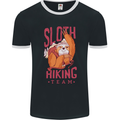 Sloth Hiking Team Trekking Rambling Funny Mens Ringer T-Shirt FotL Black/White