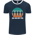 Foosball Table Football Real Men Don't Spin Mens Ringer T-Shirt FotL Navy Blue/White