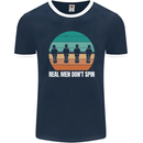 Foosball Table Football Real Men Don't Spin Mens Ringer T-Shirt FotL Navy Blue/White