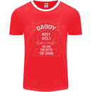 Father's Day No 1 Daddy Man Myth Legend Mens Ringer T-Shirt FotL Red/White
