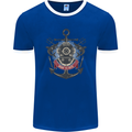 Born to Dive Scuba Diving Diver Mens Ringer T-Shirt FotL Royal Blue/White