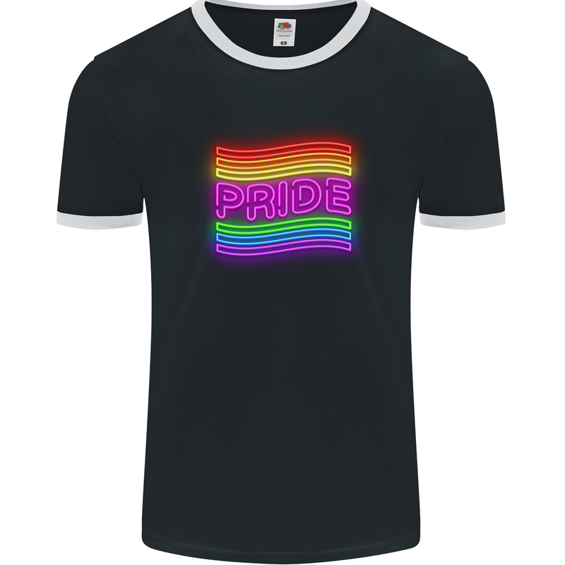 LGBT Pride Gay Pride Day Awareness Mens Ringer T-Shirt FotL Black/White