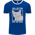 Part Cotton Part Cat Hair Funny Mens Ringer T-Shirt FotL Royal Blue/White