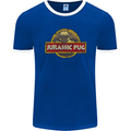 Jurassic Pug Funny Dog Movie Parody Mens Ringer T-Shirt FotL Royal Blue/White