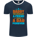 Daddy A Dad Forever Funny Fathers Day Mens Ringer T-Shirt FotL Navy Blue/White