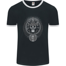 Cowboy Rock Skull Guitar Country Music Mens Ringer T-Shirt FotL Black/White