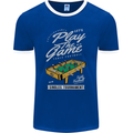 Foosball Play the Game Football Footy Mens Ringer T-Shirt FotL Royal Blue/White