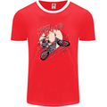 Motocross Merry X Games Dirt Bike Motorbike Mens Ringer T-Shirt FotL Red/White