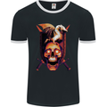 A Dragon on a Skull Swords Fantasy Demon Mens Ringer T-Shirt FotL Black/White