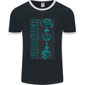 Turbocharger Schematics Muscle Car Drift Mens Ringer T-Shirt FotL Black/White