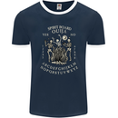 Ouija Spirit Board Halloween Demons Ghosts Mens Ringer T-Shirt FotL Navy Blue/White