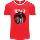 Samurai Fighter Skull MMA Mixed Martial Arts Mens Ringer T-Shirt FotL Red/White