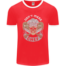 Don't Mess With the Chef Cooking Skull Mens Ringer T-Shirt FotL Red/White