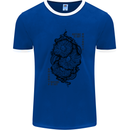 Nature is Art Mushroom Fungi Mycology Mens Ringer T-Shirt Royal Blue/White
