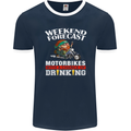 Weekend Forecast Motorbikes Mens Ringer T-Shirt FotL Navy Blue/White