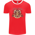 Hell Riders Motorcycle Motorbike Biker Mens Ringer T-Shirt FotL Red/White