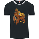 A Steampunk Gorilla Ape Mens Ringer T-Shirt FotL Black/White
