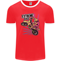 Extreme Race Motocross Dirt Bike Motorbike Mens Ringer T-Shirt FotL Red/White