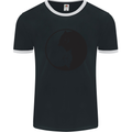 Yin Yang Cat Lover Funny Kitten Pet Mens Ringer T-Shirt FotL Black/White