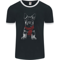 German Shepherd Puppy in a Scarf Mens Ringer T-Shirt FotL Black/White