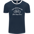 Cycling I Got a Bike for My Wife Cyclist Mens Ringer T-Shirt FotL Navy Blue/White