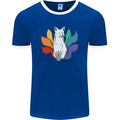 LGBT Kitsune Fox Gay Pride Mens Ringer T-Shirt FotL Royal Blue/White