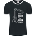 When Words Fail Music Speaks Guitar Mens Ringer T-Shirt FotL Black/White