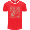 Guitar Word Art Guitarist Electric Acoustic Mens Ringer T-Shirt FotL Red/White