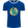 T-Rex What Now Funny Dinosaur Mens Ringer T-Shirt FotL Royal Blue/White