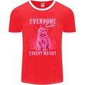 Everyone Sucks Except My Cat Mens Ringer T-Shirt FotL Red/White