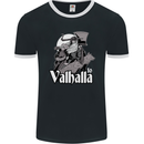 To Valhalla Viking Warrior Odin Mens Ringer T-Shirt FotL Black/White