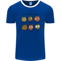 Cats Types of Coffee Drinkers Mens Ringer T-Shirt FotL Royal Blue/White