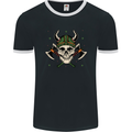 Viking Skull With Axes and Helmet Mens Ringer T-Shirt FotL Black/White