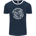 Earth Rotation Astronomy Planets Mens Ringer T-Shirt FotL Navy Blue/White