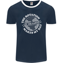 Earth Rotation Astronomy Planets Mens Ringer T-Shirt FotL Navy Blue/White