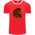 Spartan Helmet Gym Bodybuilding Training Mens Ringer T-Shirt FotL Red/White