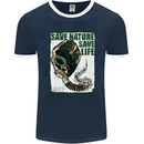 Save Nature Environment Climate Change Life Mens Ringer T-Shirt FotL Navy Blue/White