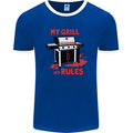 My Grill My Rules Funny BBQ Mens Ringer T-Shirt FotL Royal Blue/White