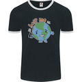 Environment Help Me Climate Change Mens Ringer T-Shirt FotL Black/White